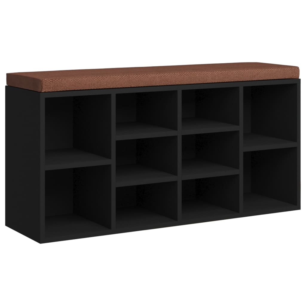 Klupa za cipele crna 103 x 30 x 48 cm od konstruiranog drva
