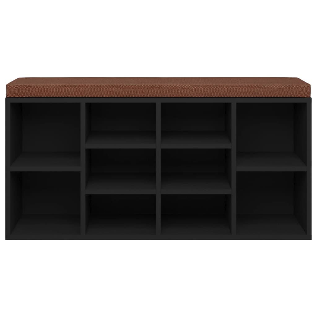 Klupa za cipele crna 103 x 30 x 48 cm od konstruiranog drva