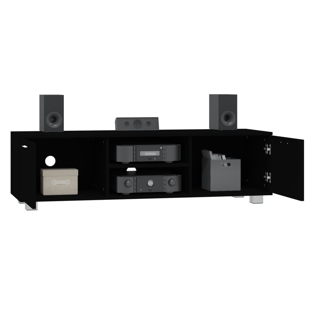 TV ormarić crni 140 x 40,5 x 35 cm od konstruiranog drva