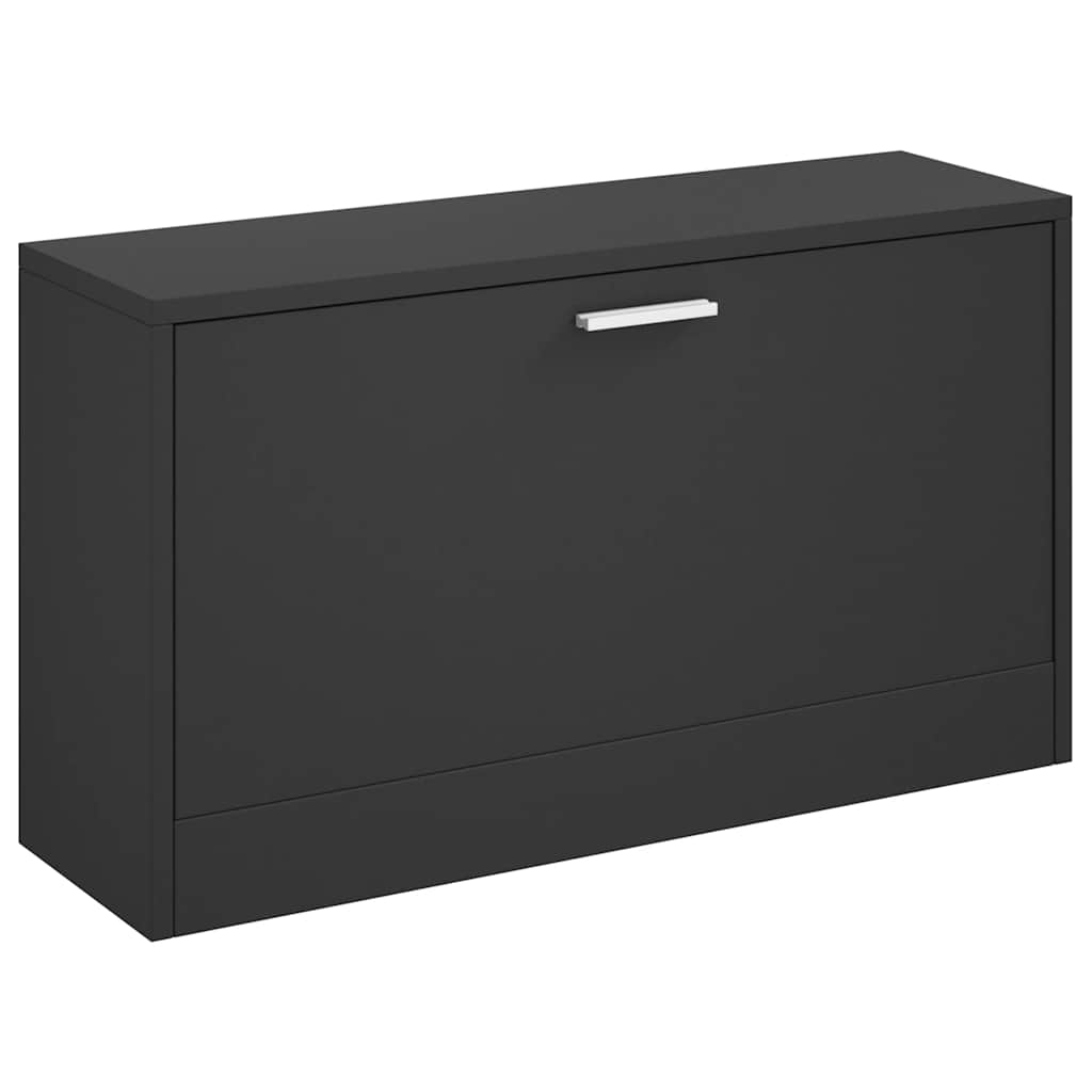 Klupa za cipele crna 80x24x45 cm, inženjerski drvo