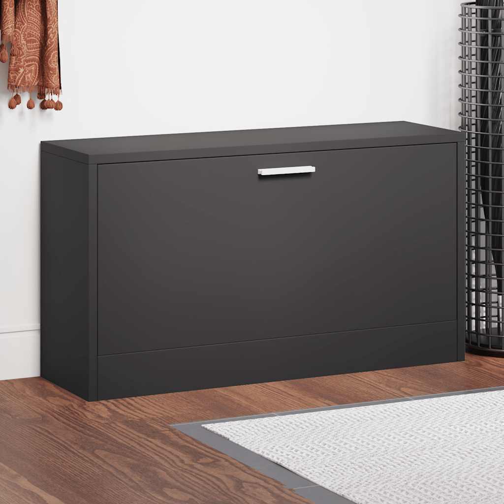 Klupa za cipele crna 80x24x45 cm, inženjerski drvo