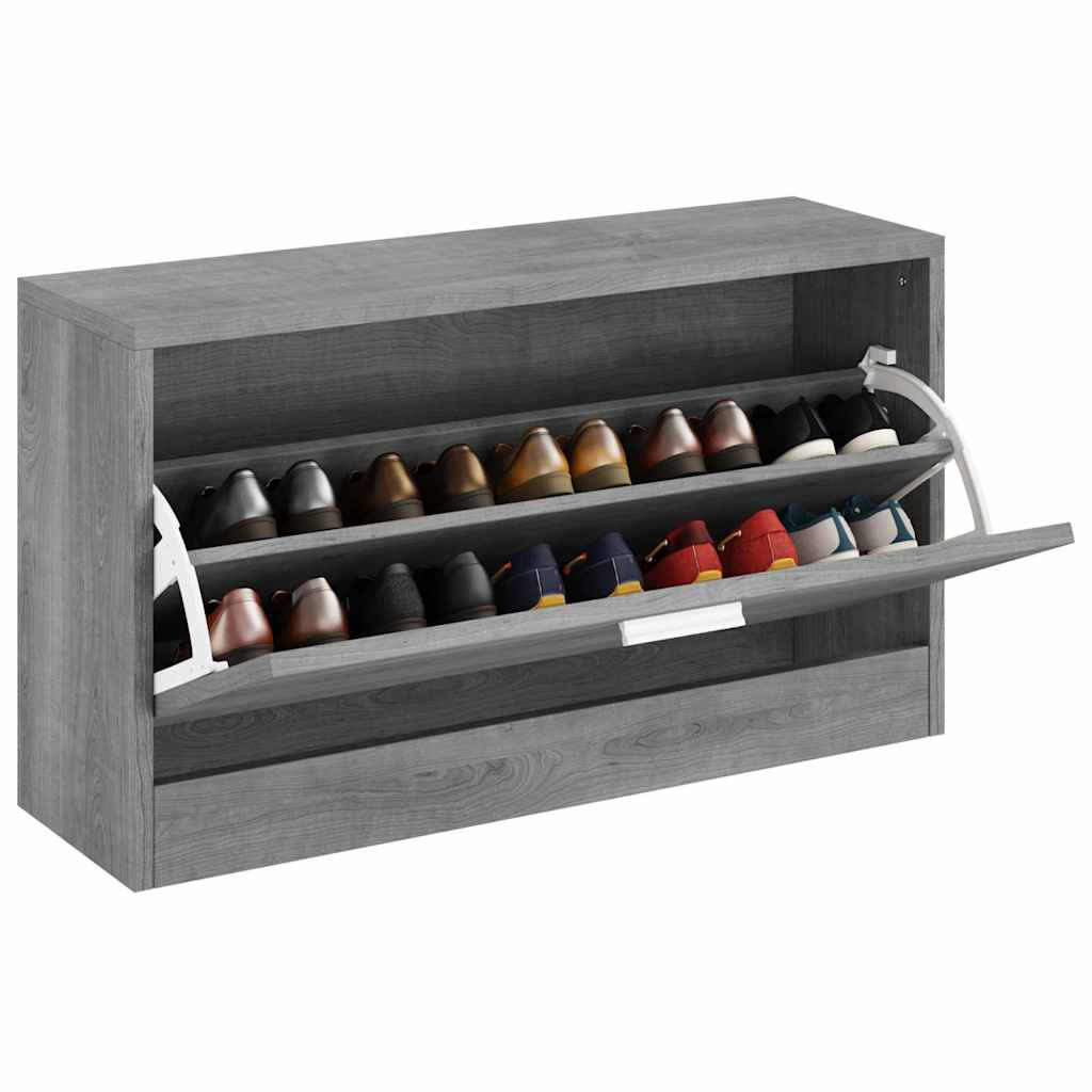 Klupa za cipele boja sivog hrasta 80x24x45 cm konstruirano drvo