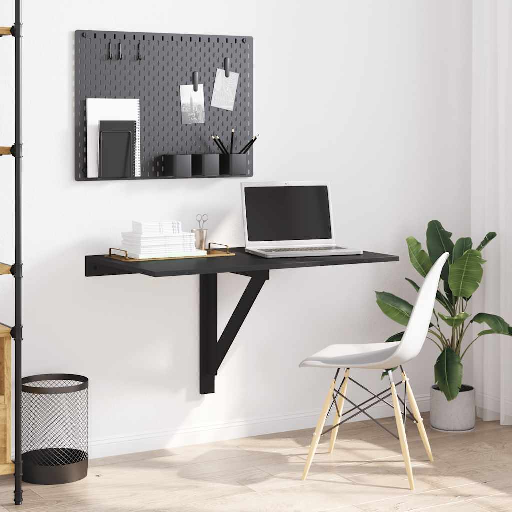 Sklopivi zidni stol crni 100 x 60 x 56 cm od konstruiranog drva