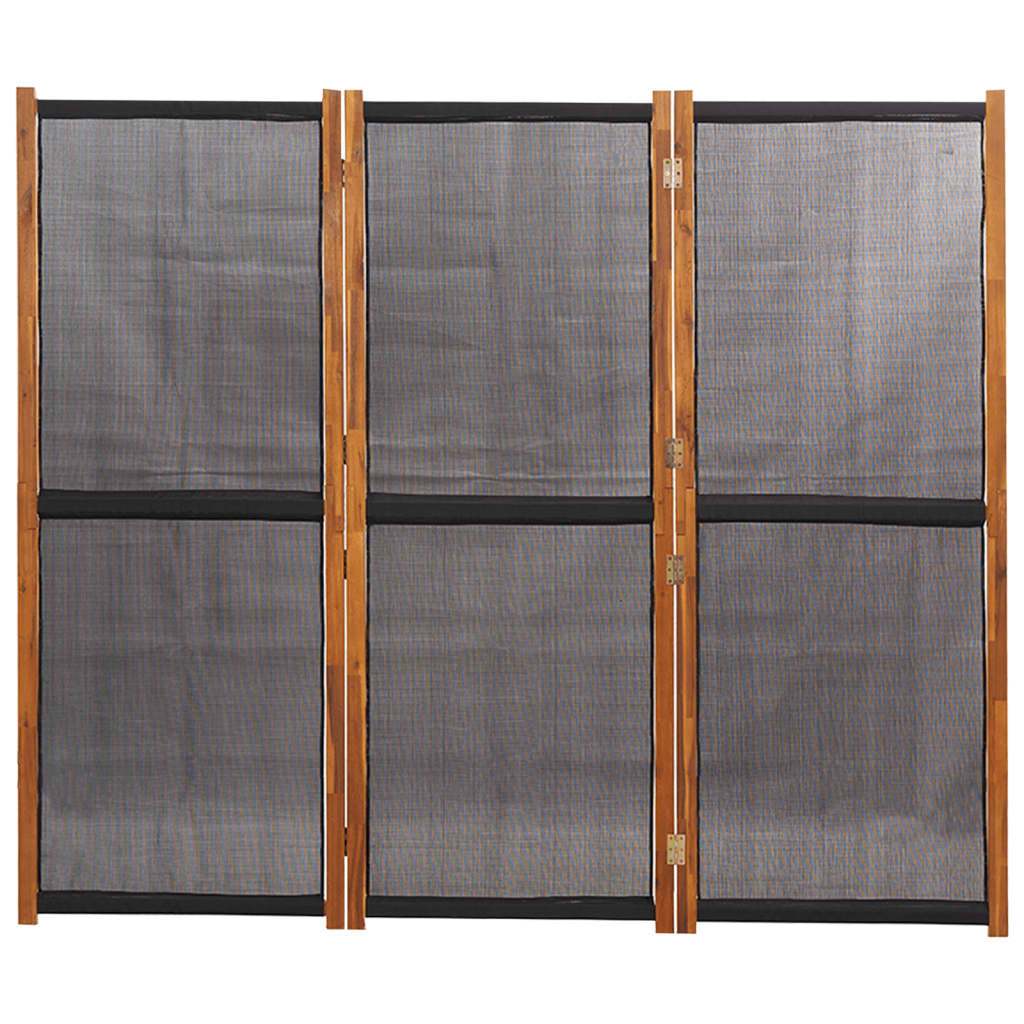 Sobna pregrada s 3 panela crna 210 x 180 cm