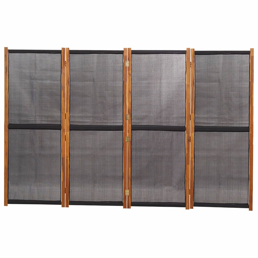 Sobna pregrada s 4 panela crna 280 x 180 cm