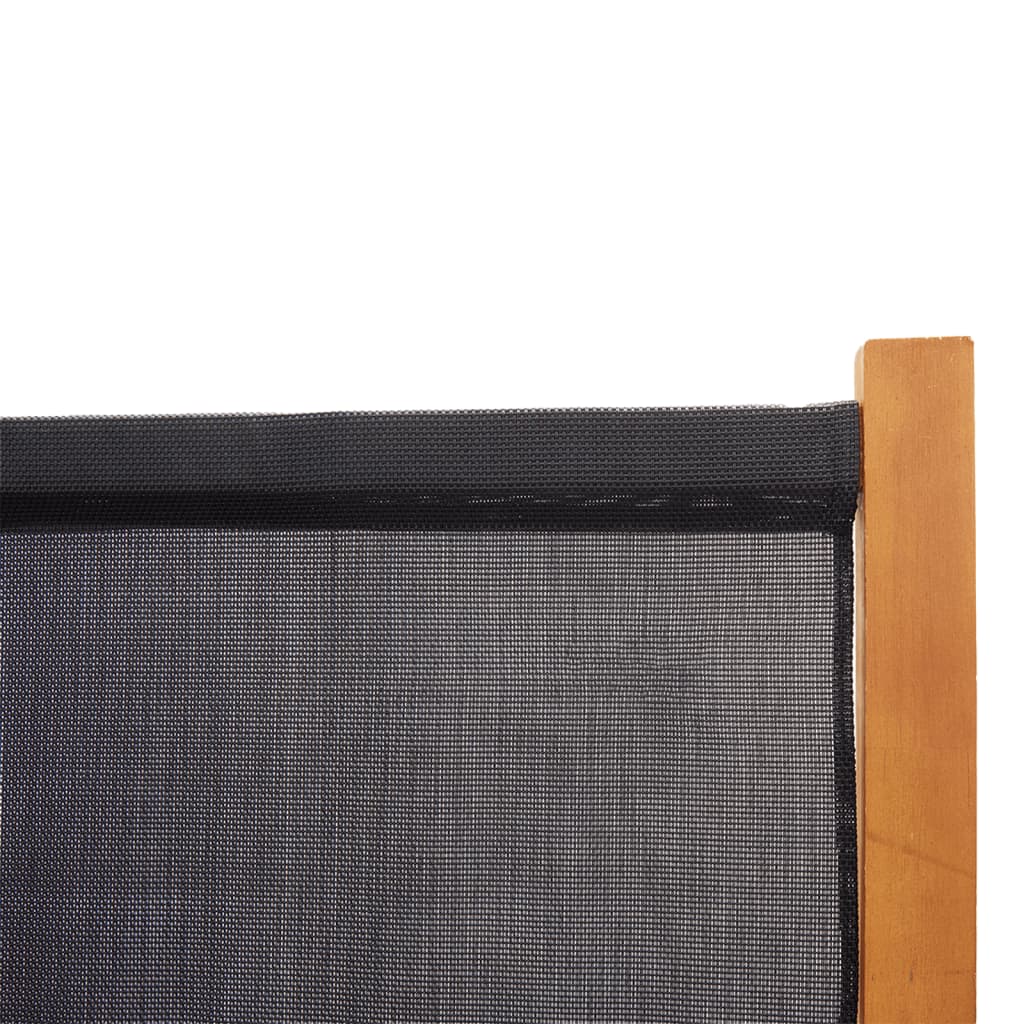 Sobna pregrada s 5 panela crna 350 x 180 cm
