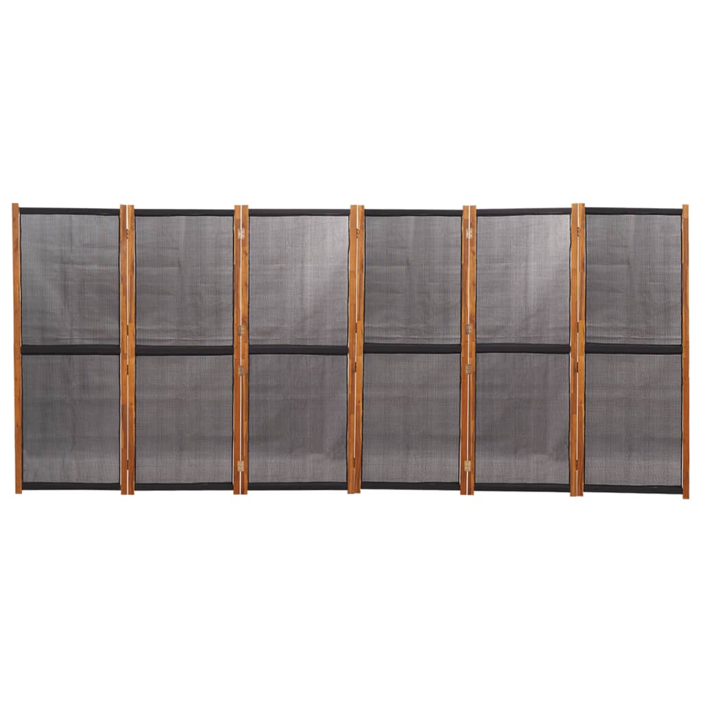 Sobna pregrada sa 6 panela crna 420 x 180 cm