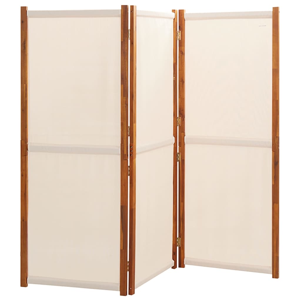 Sobna pregrada s 3 panela krem bijela 210 x 180 cm