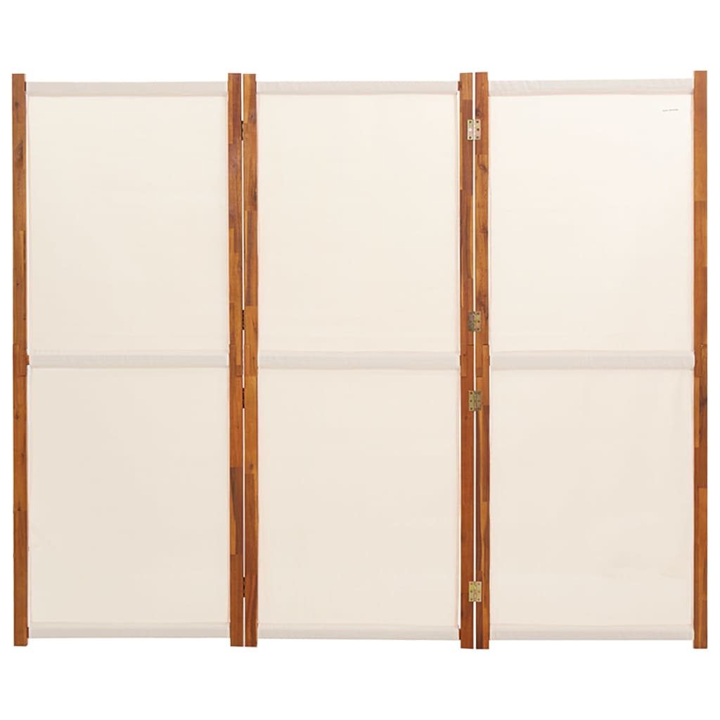 Sobna pregrada s 3 panela krem bijela 210 x 180 cm