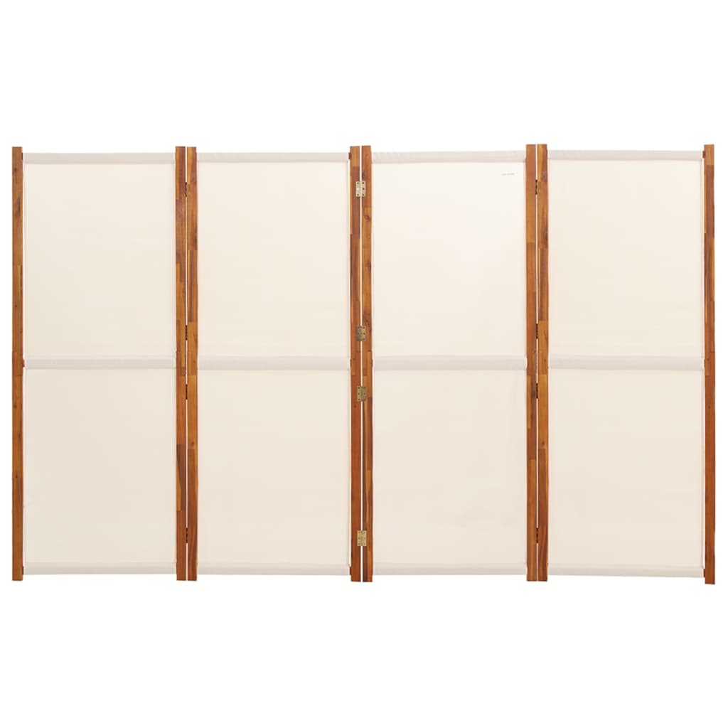 Sobna pregrada s 4 panela krem bijela 280 x 180 cm