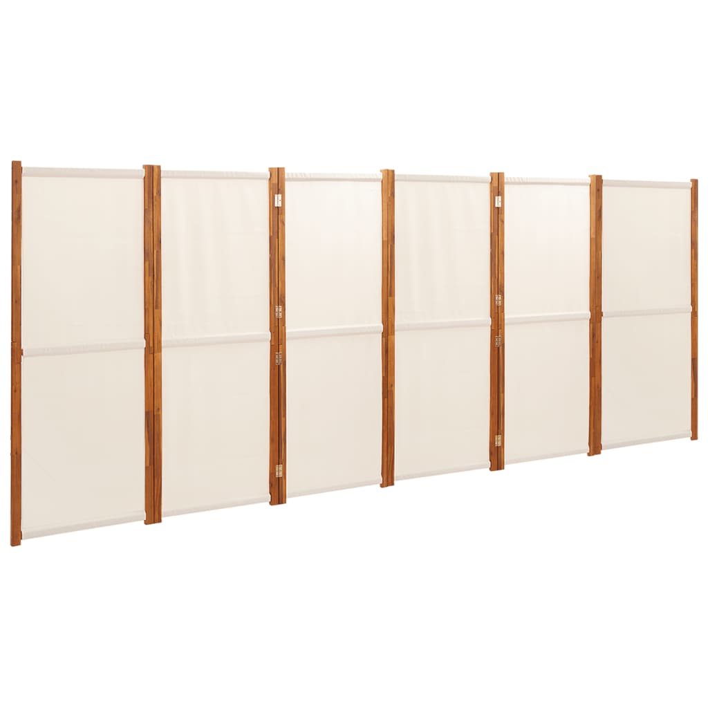 Sobna pregrada sa 6 panela krem bijela 420 x 180 cm