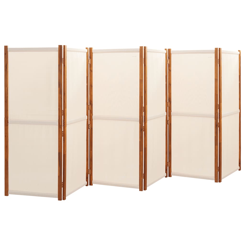 Sobna pregrada sa 6 panela krem bijela 420 x 180 cm
