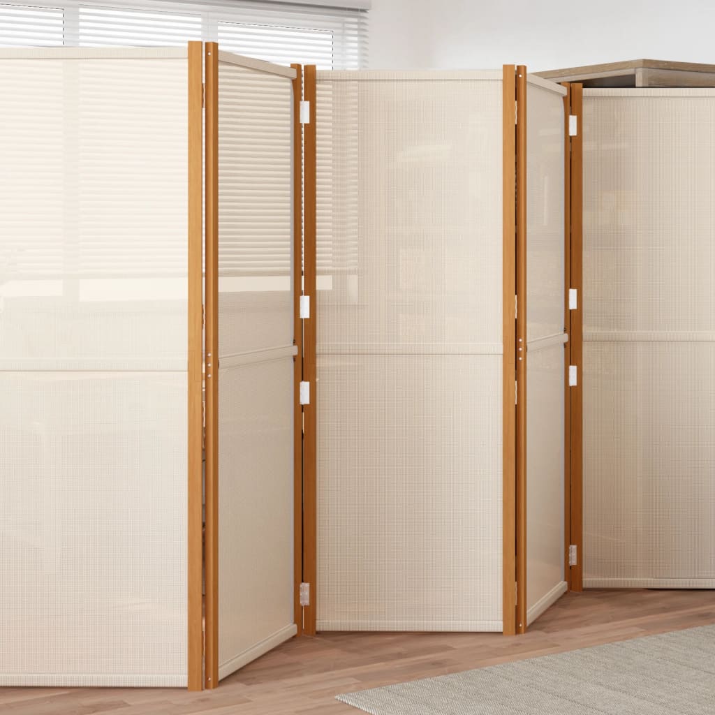 Sobna pregrada sa 6 panela krem bijela 420 x 180 cm