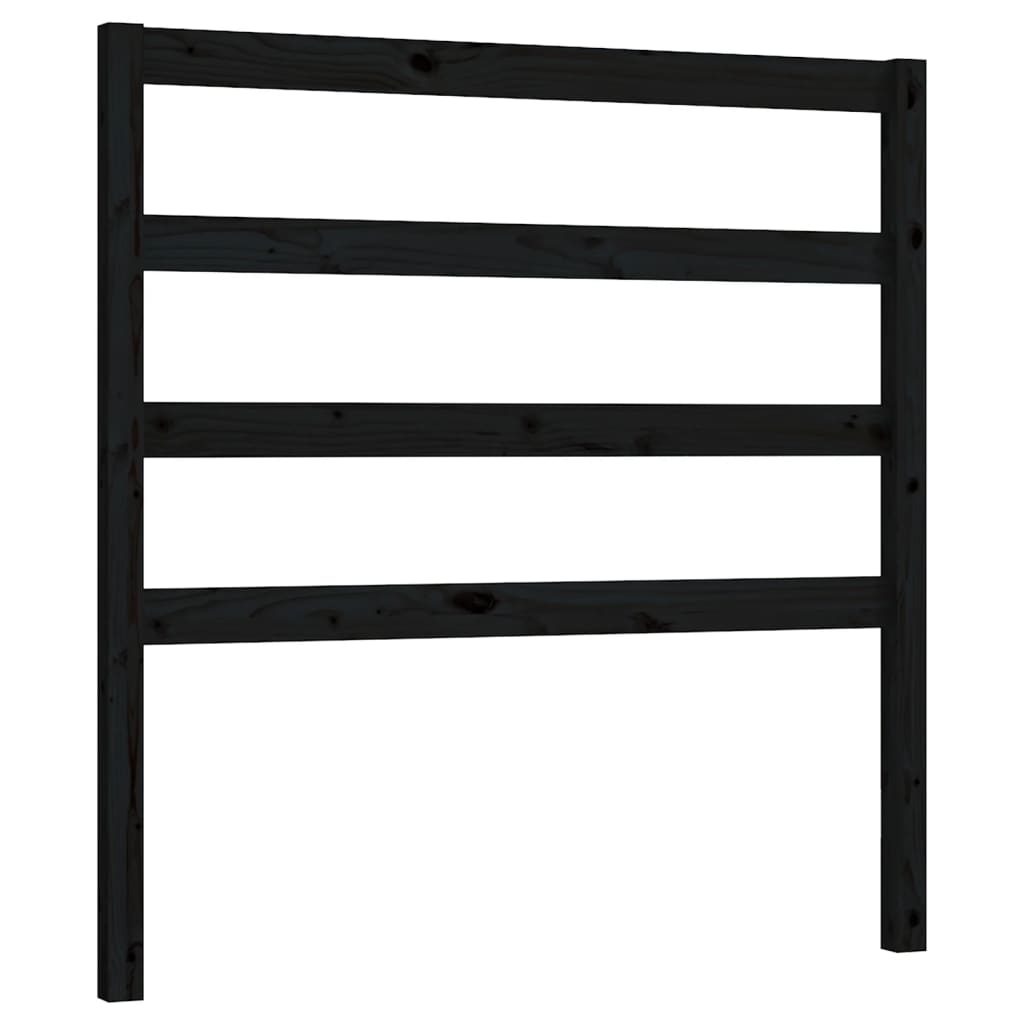 Uzglavlje za krevet crno 81 x 4 x 100 cm od masivne borovine