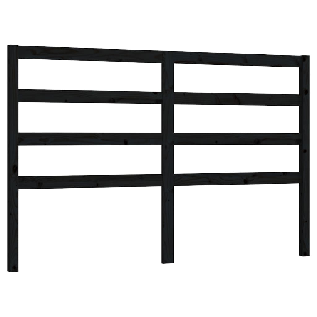 Uzglavlje za krevet crno 146 x 4 x 100 cm od masivne borovine