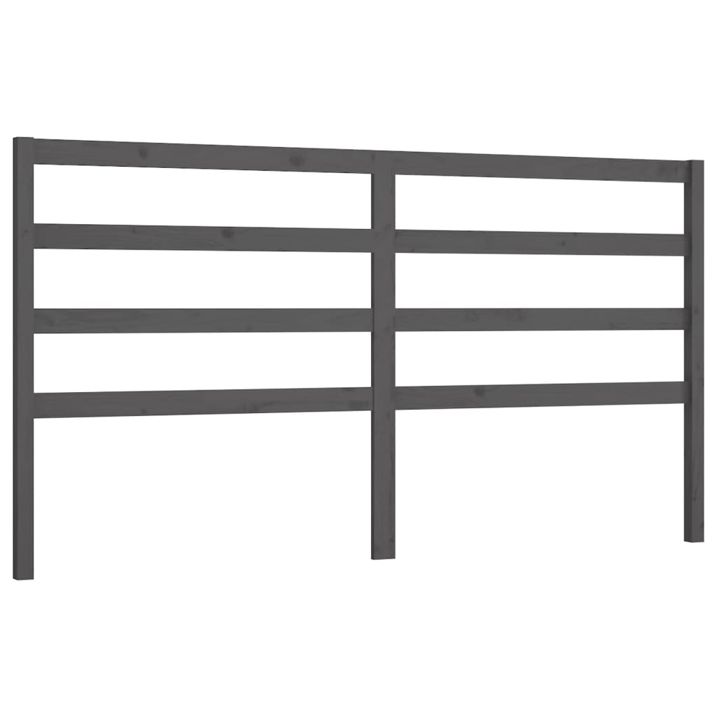Uzglavlje za krevet sivo 206 x 4 x 100 cm od masivne borovine