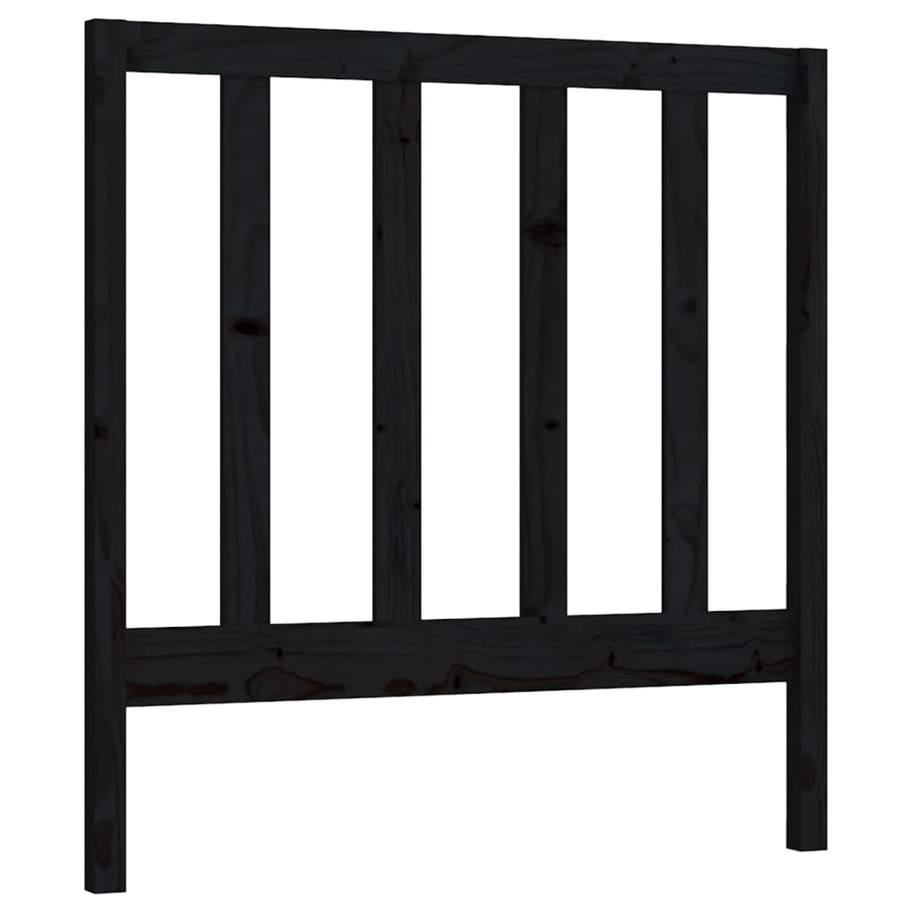 Uzglavlje za krevet crno 96 x 4 x 100 cm od masivne borovine