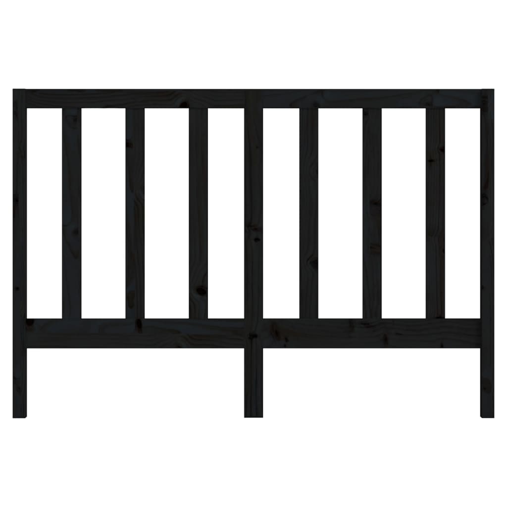 Uzglavlje za krevet crno 126 x 4 x 100 cm od masivne borovine