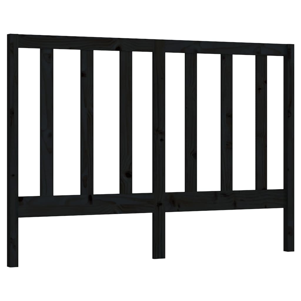 Uzglavlje za krevet crno 146 x 4 x 100 cm od masivne borovine