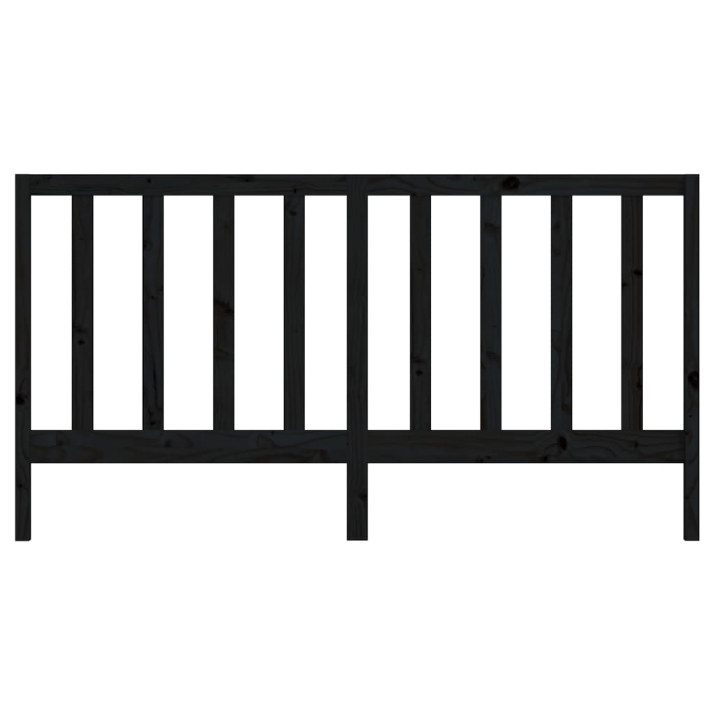 Uzglavlje za krevet crno 206 x 4 x 100 cm od masivne borovine