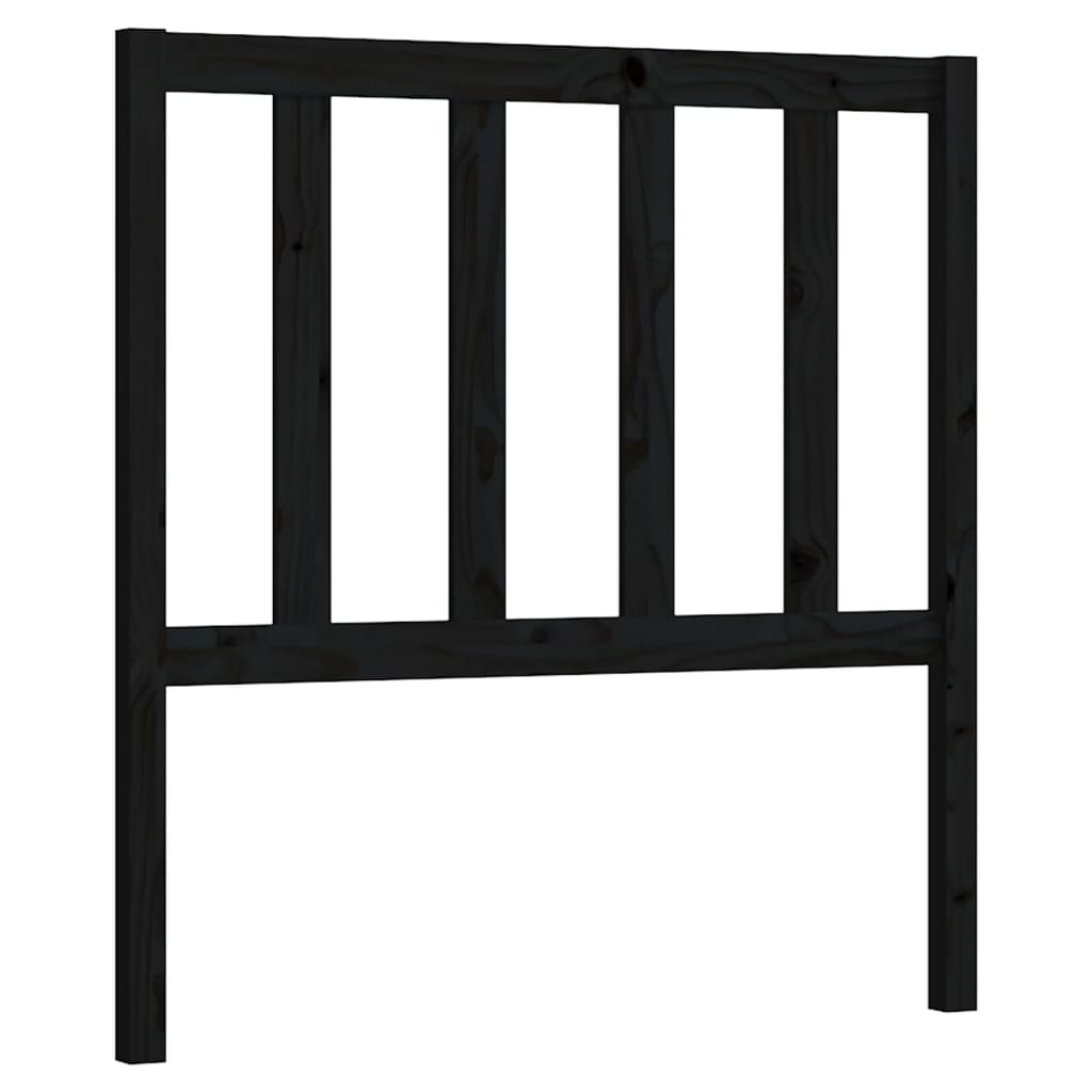 Uzglavlje za krevet crno 96 x 4 x 100 cm od masivne borovine