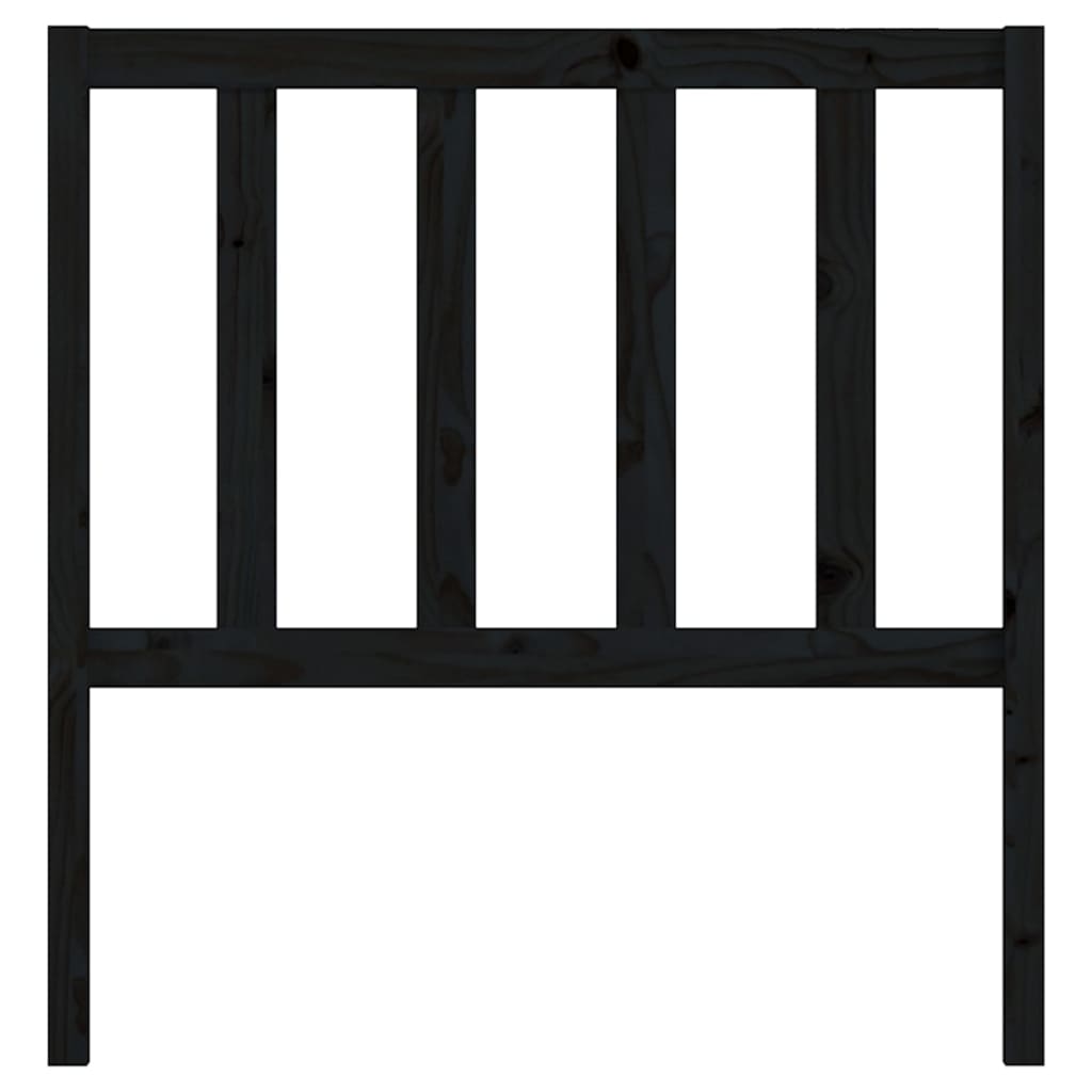 Uzglavlje za krevet crno 96 x 4 x 100 cm od masivne borovine