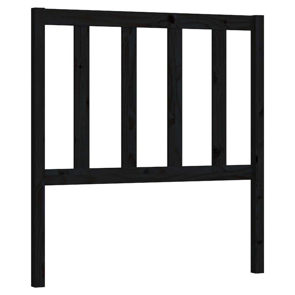 Uzglavlje za krevet crno 106 x 4 x 100 cm od masivne borovine