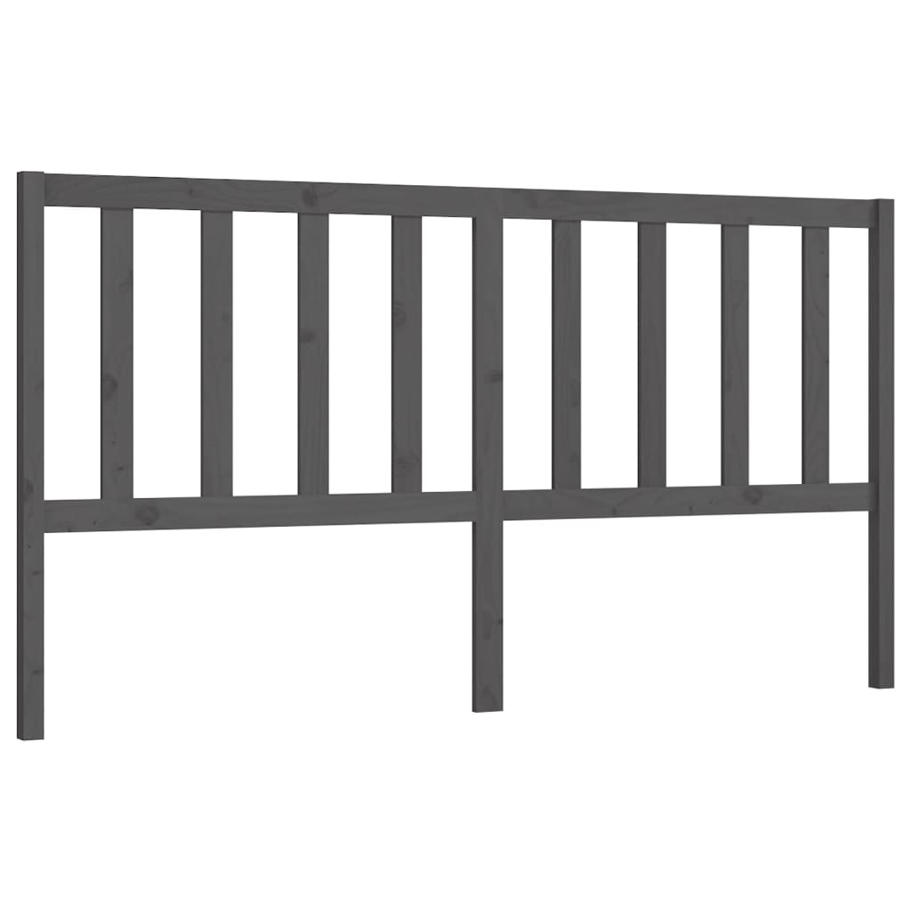 Uzglavlje za krevet sivo 206 x 4 x 100 cm od masivne borovine