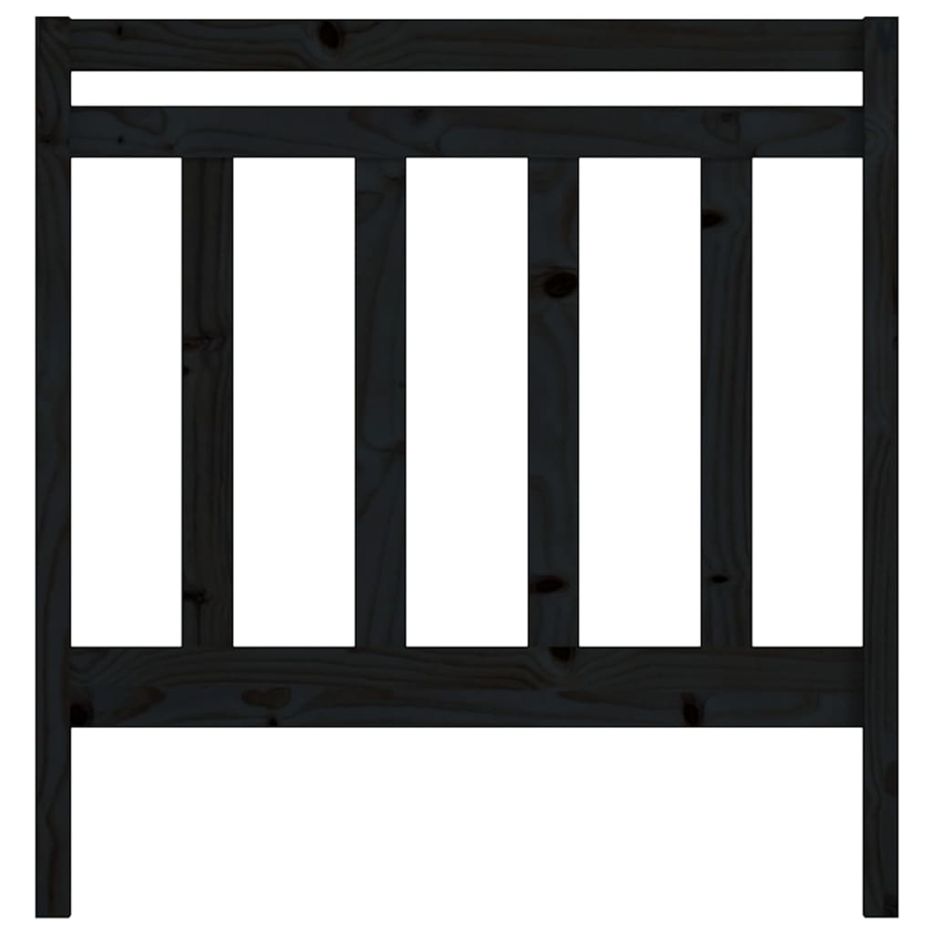Uzglavlje za krevet crno 81 x 4 x 100 cm od masivne borovine