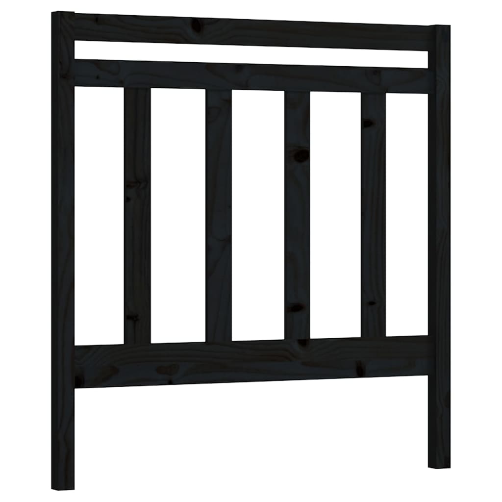 Uzglavlje za krevet crno 96 x 4 x 100 cm od masivne borovine