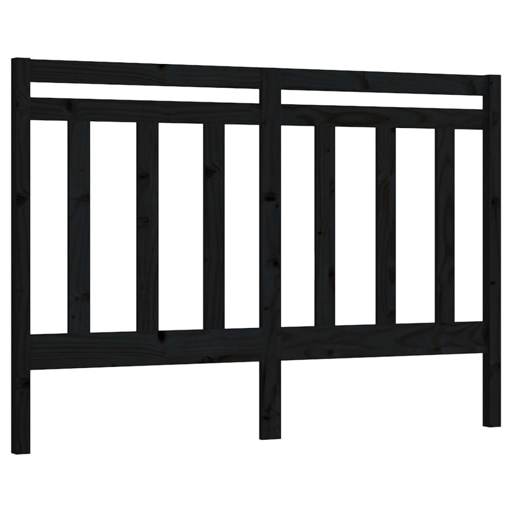 Uzglavlje za krevet crno 126 x 4 x 100 cm od masivne borovine