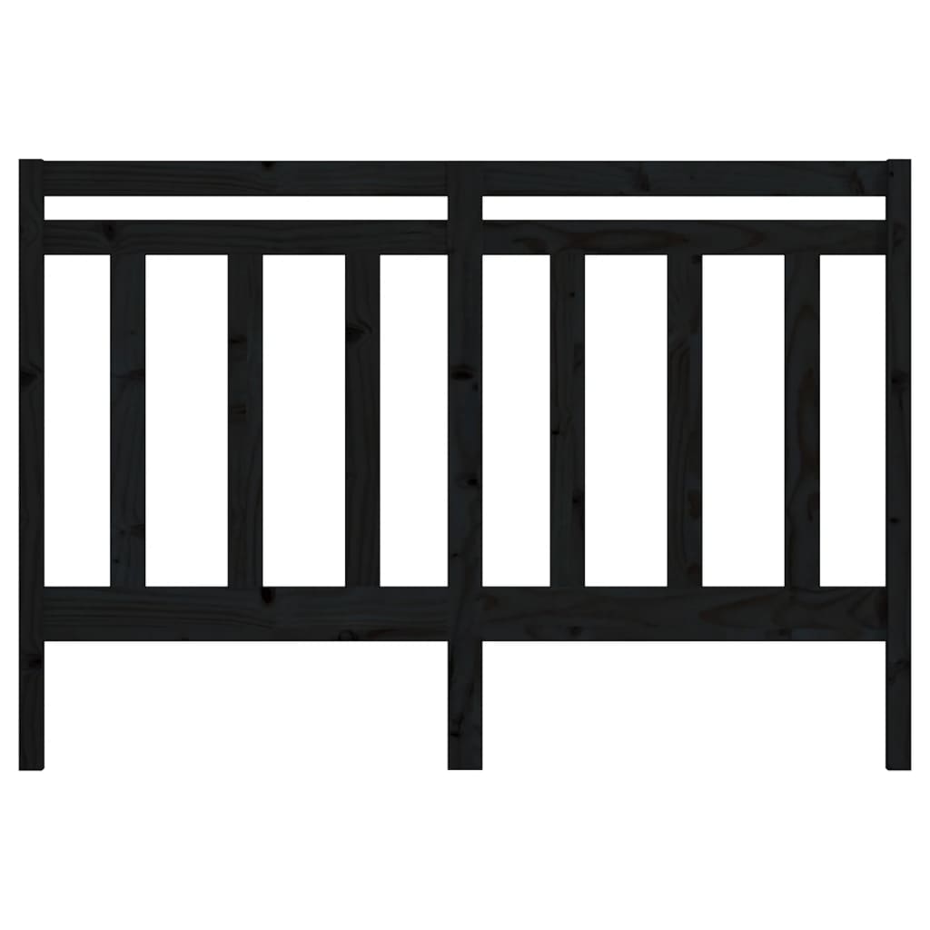 Uzglavlje za krevet crno 126 x 4 x 100 cm od masivne borovine