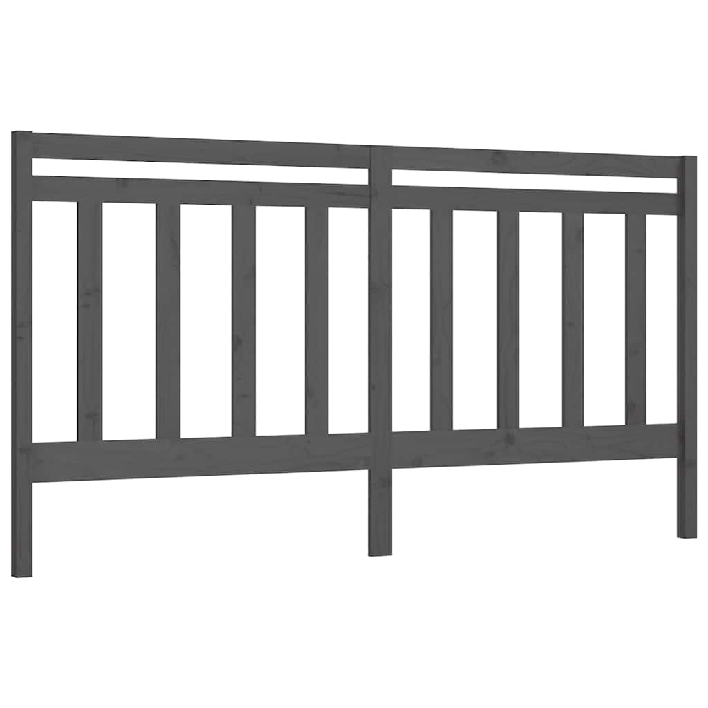 Uzglavlje za krevet sivo 206 x 4 x 100 cm od masivne borovine