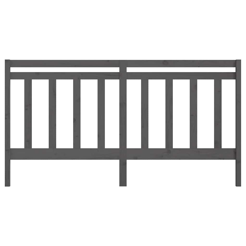 Uzglavlje za krevet sivo 206 x 4 x 100 cm od masivne borovine