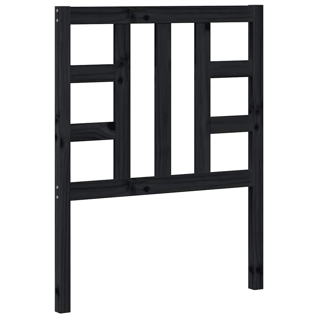 Uzglavlje za krevet crno 81 x 4 x 100 cm od masivne borovine