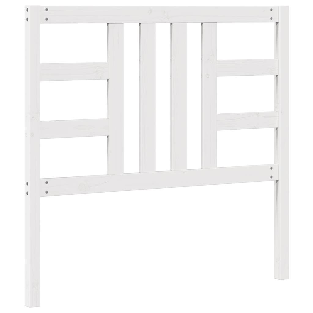 Uzglavlje za krevet bijelo 106 x 4 x 100 cm od masivne borovine