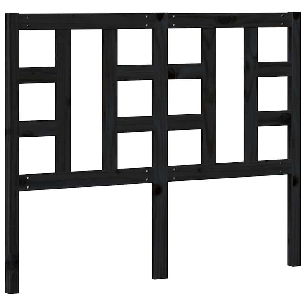 Uzglavlje za krevet crno 126 x 4 x 100 cm od masivne borovine