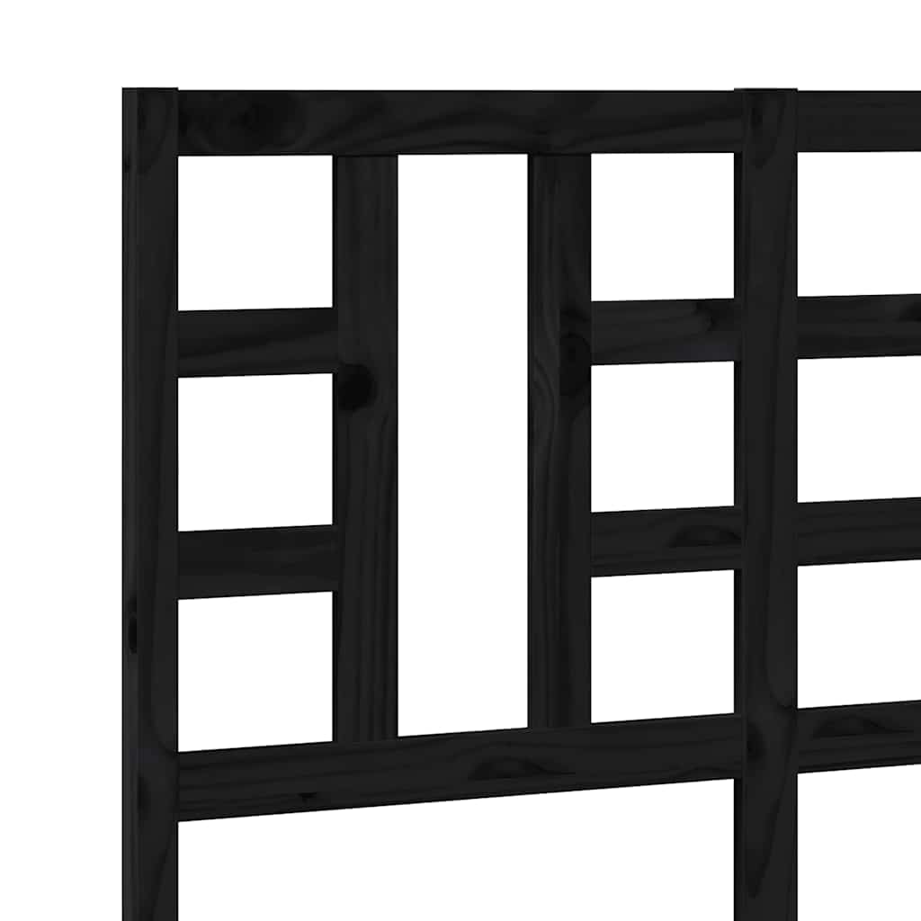 Uzglavlje za krevet crno 126 x 4 x 100 cm od masivne borovine