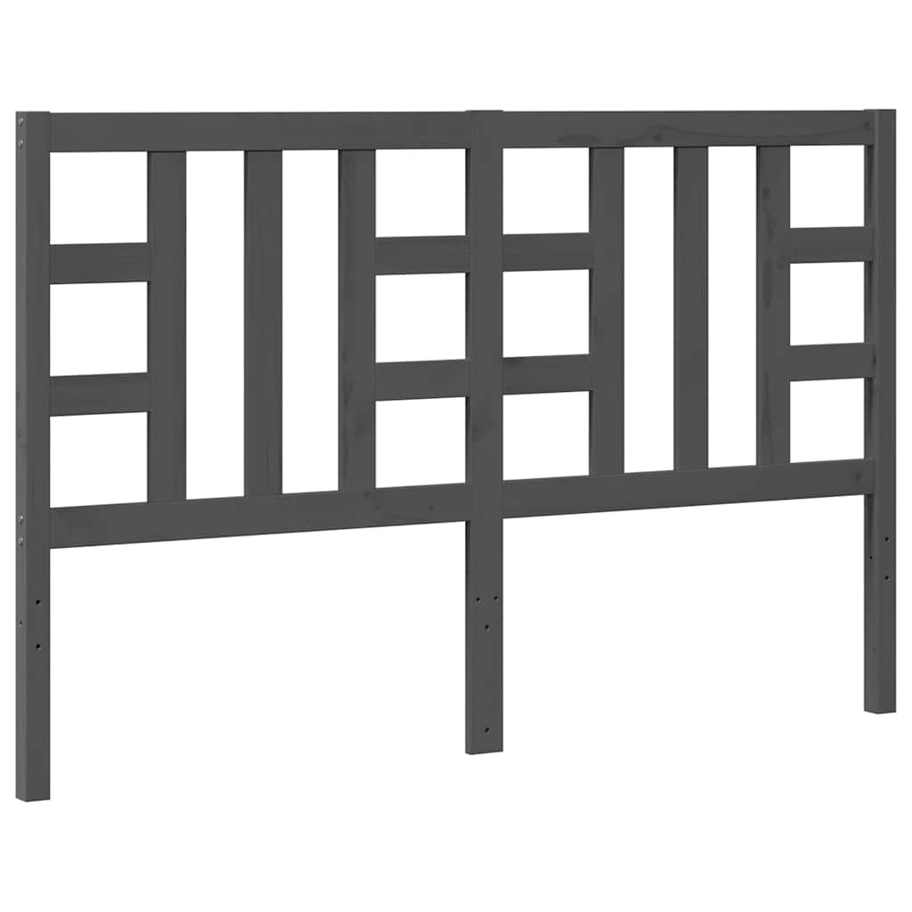 Uzglavlje za krevet sivo 146 x 4 x 100 cm od masivne borovine