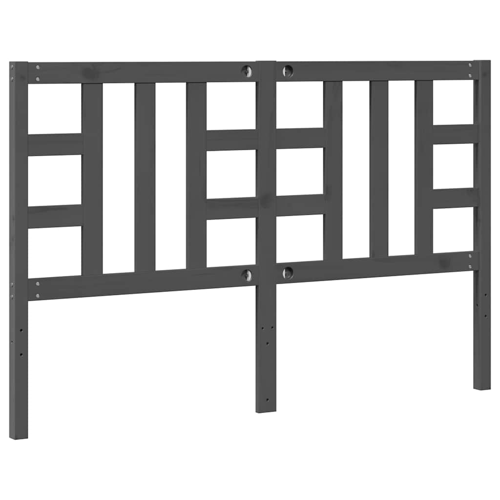 Uzglavlje za krevet sivo 146 x 4 x 100 cm od masivne borovine