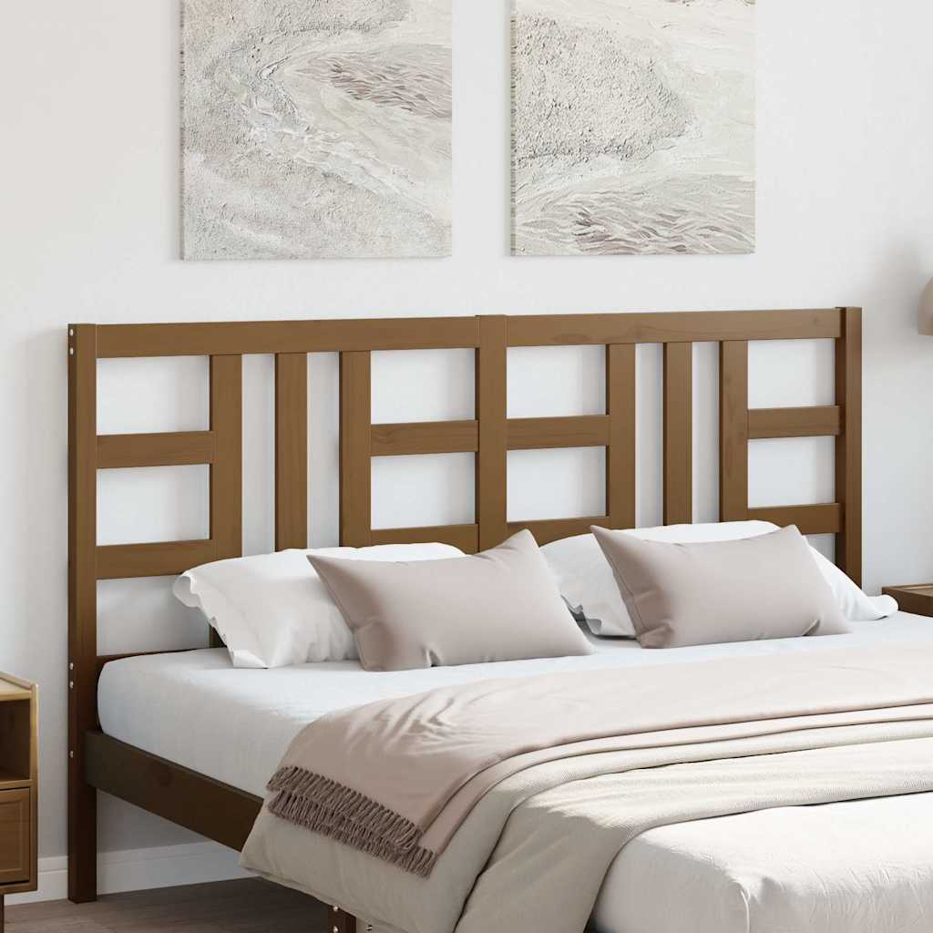 Uzglavlje za krevet boja meda 166 x 4 x 100 cm masivna borovina