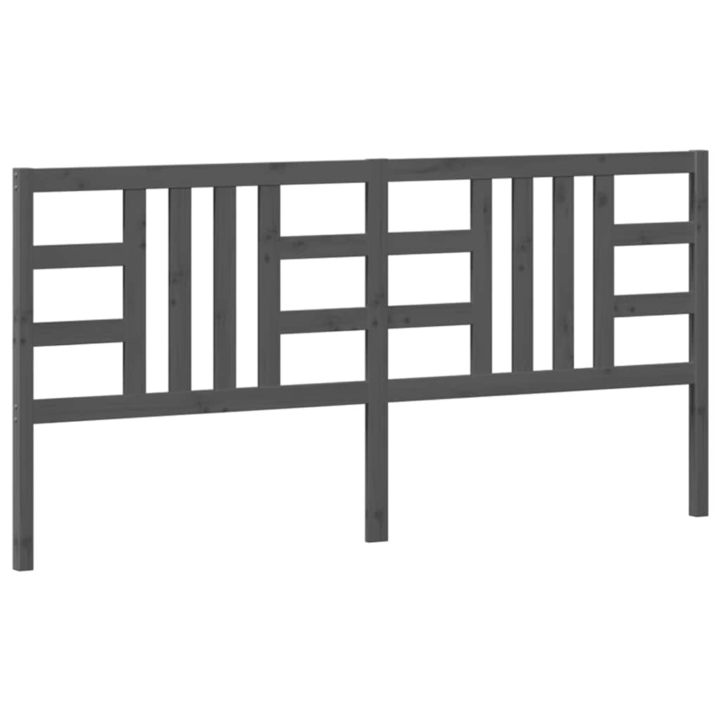 Uzglavlje za krevet sivo 206 x 4 x 100 cm od masivne borovine