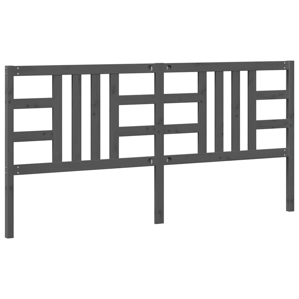 Uzglavlje za krevet sivo 206 x 4 x 100 cm od masivne borovine