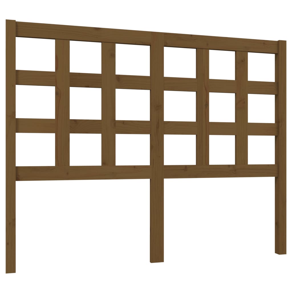 Uzglavlje za krevet boja meda 125,5x4x100 cm masivna borovina