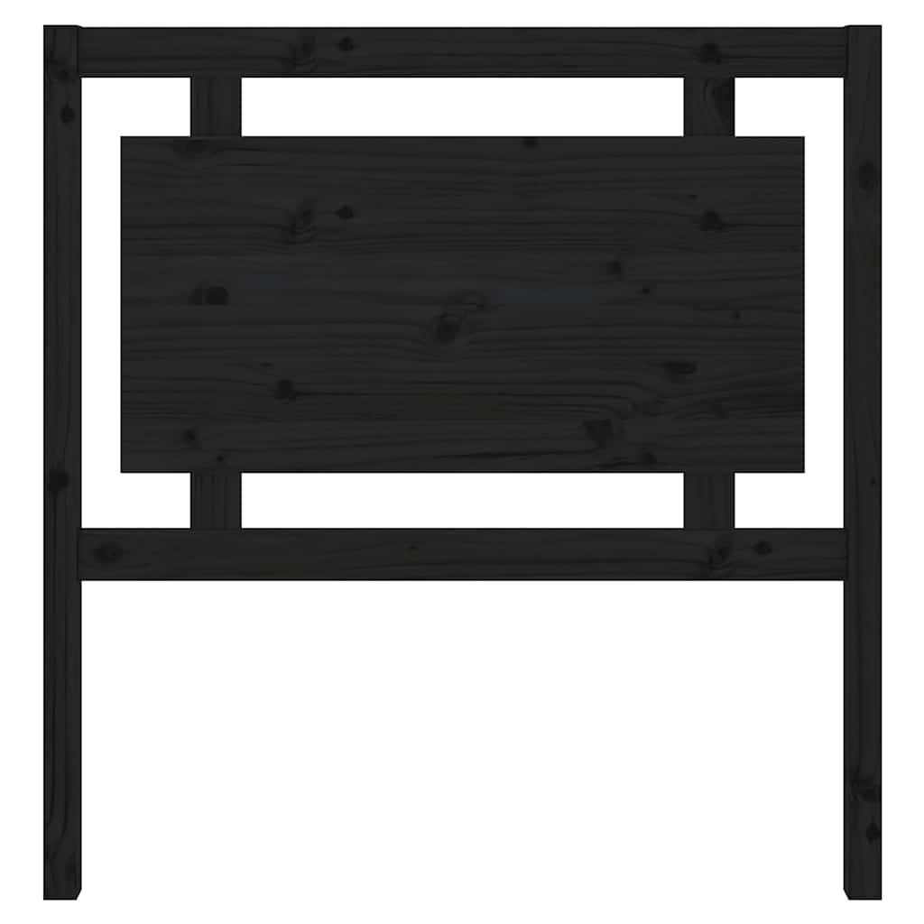 Uzglavlje za krevet crno 95,5 x 4 x 100 cm od masivne borovine