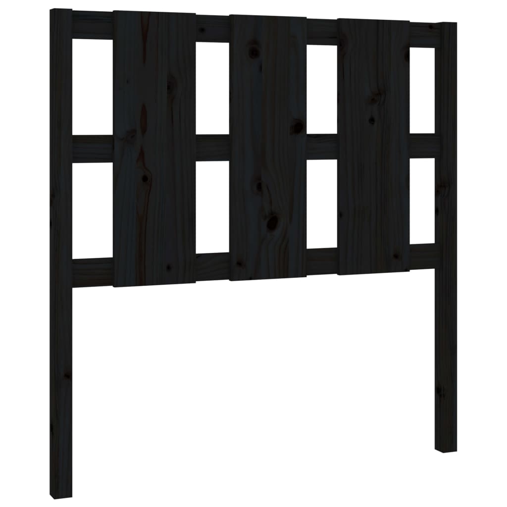 Uzglavlje za krevet crno 95,5 x 4 x 100 cm od masivne borovine