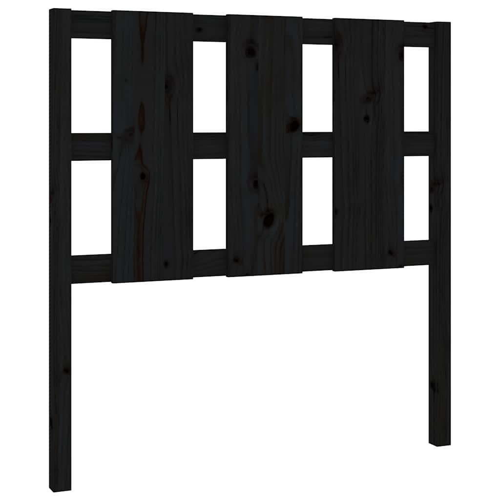 Uzglavlje za krevet crni 105,5 x 4 x 100 cm od masivne borovine