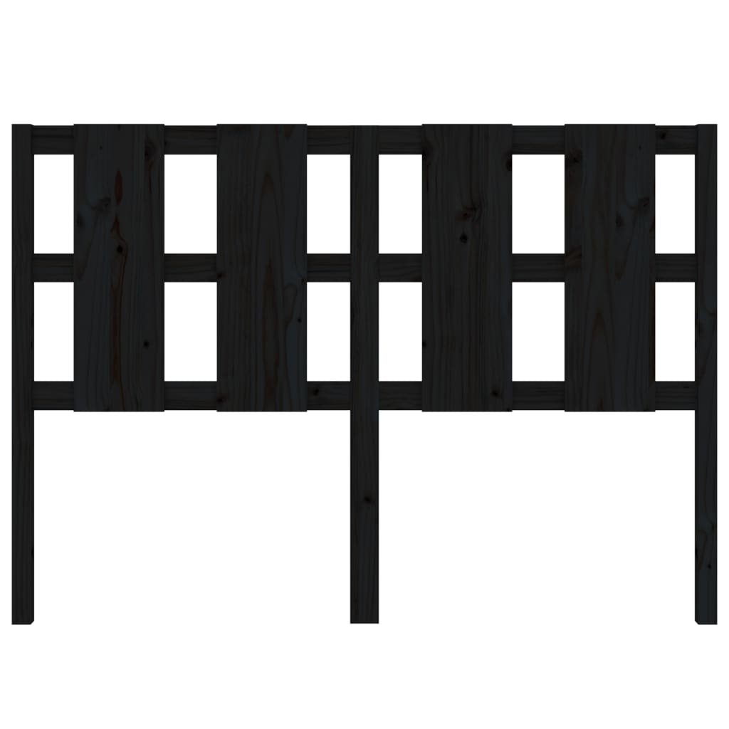 Uzglavlje za krevet crni 145,5 x 4 x 100 cm od masivne borovine