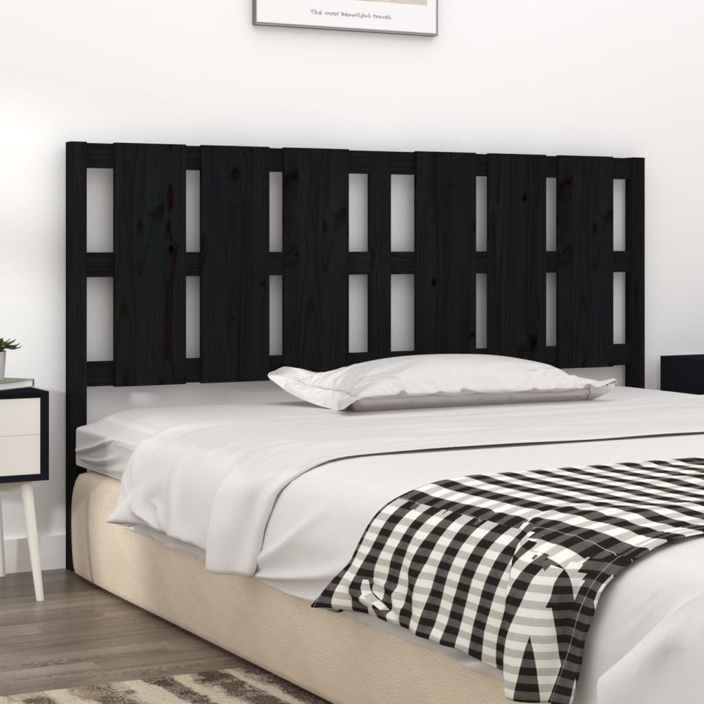 Uzglavlje za krevet crni 185,5 x 4 x 100 cm od masivne borovine