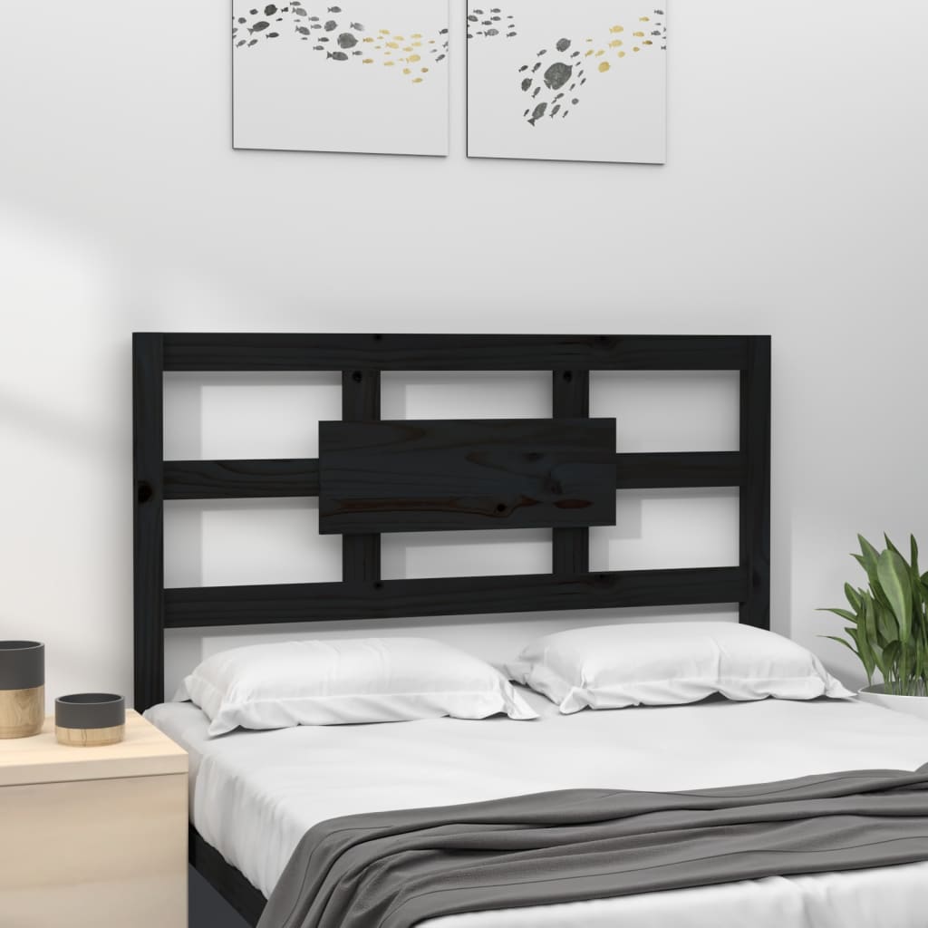 Uzglavlje za krevet crno 80,5 x 4 x 100 cm od masivne borovine